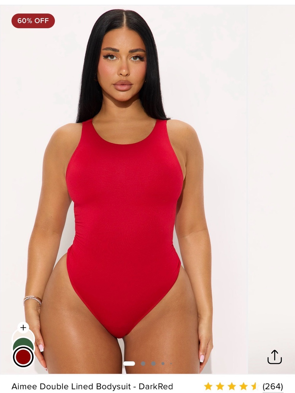Fashion Nova Red Double-Lined One-Piece Swimsuit